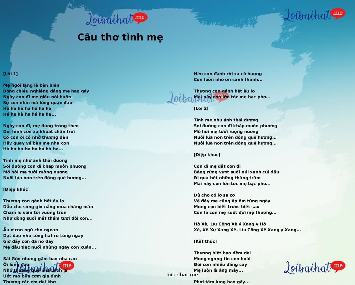 Câu thơ tình mẹ