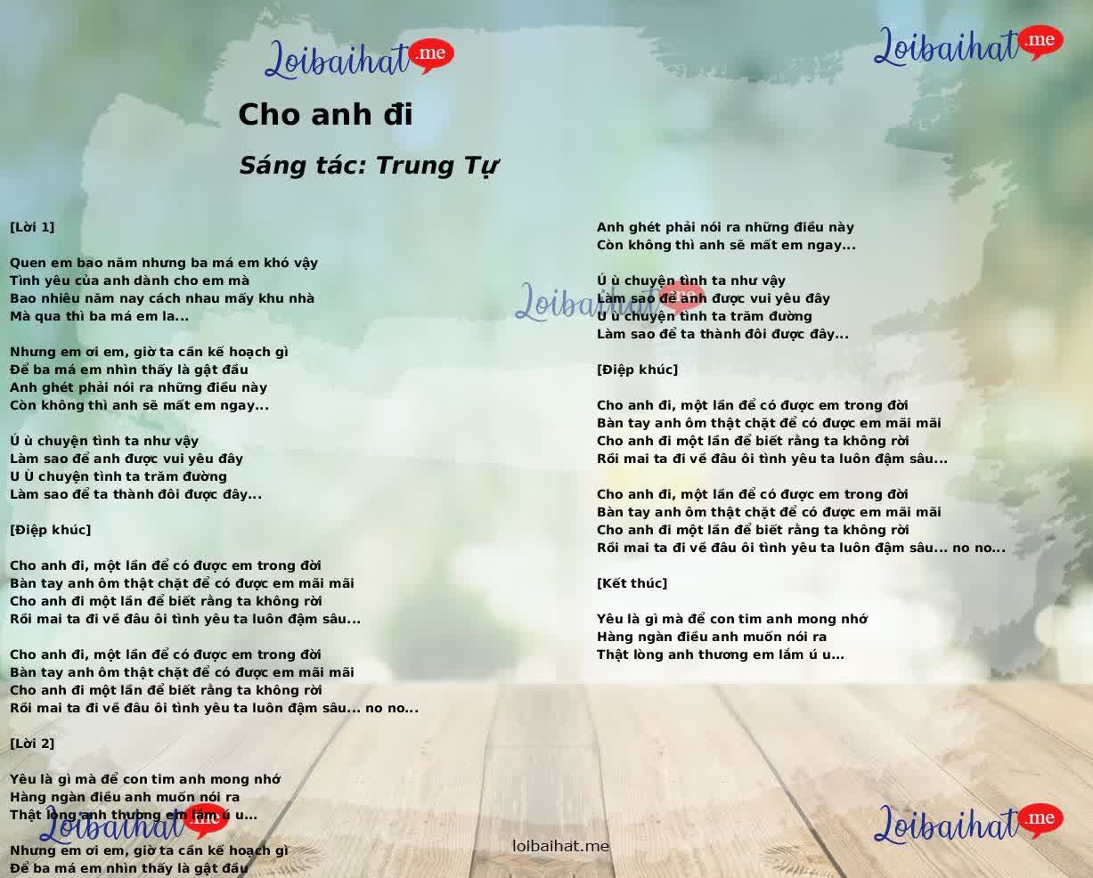 Cho anh đi