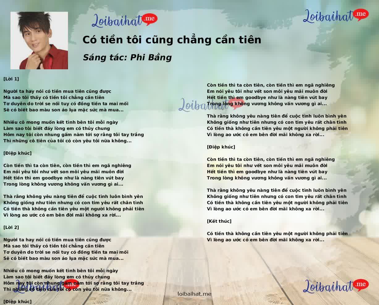 Có tiền tôi cũng chẳng cần tiên