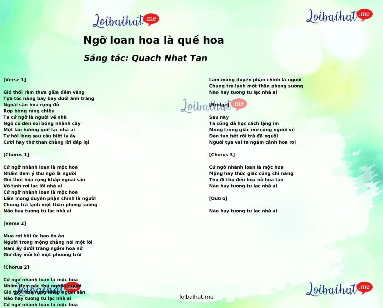 Ngỡ loan hoa là quế hoa