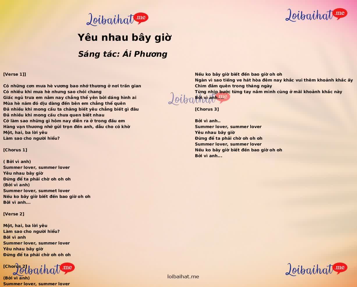 Yêu nhau bây giờ