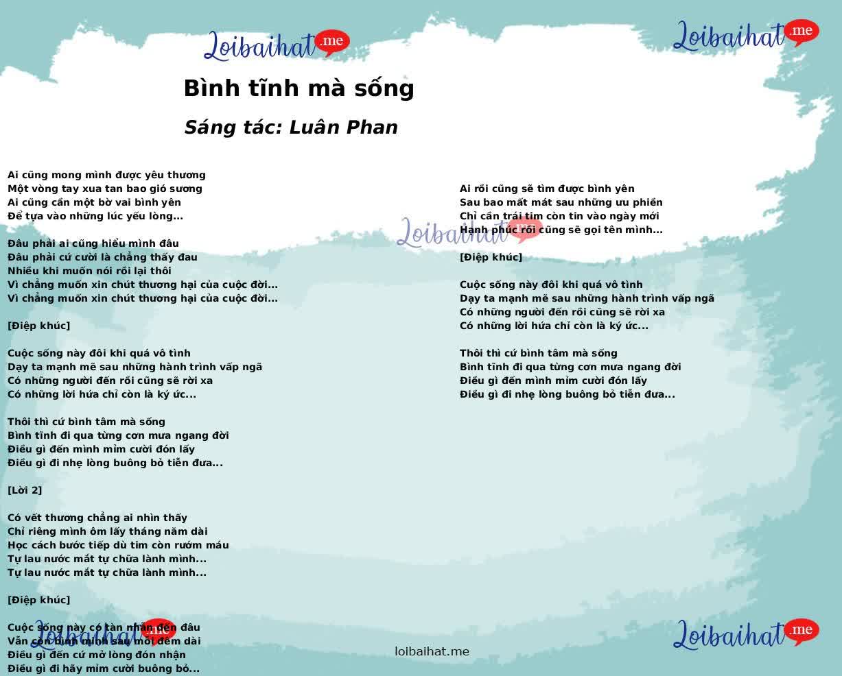Bình tĩnh mà sống