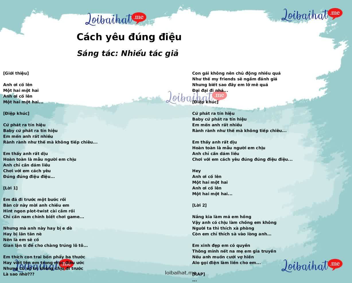 Cách yêu đúng điệu