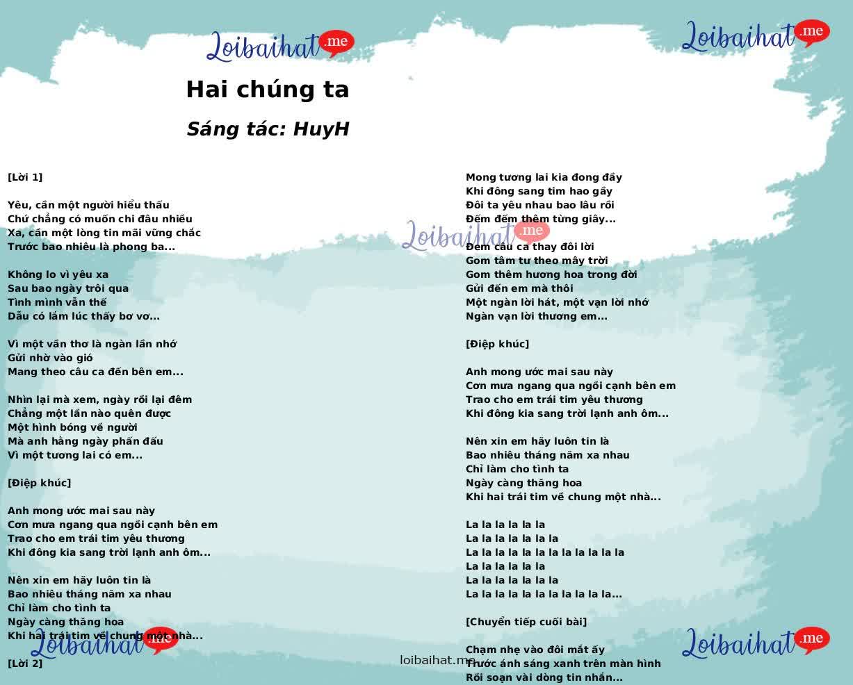 Hai chúng ta