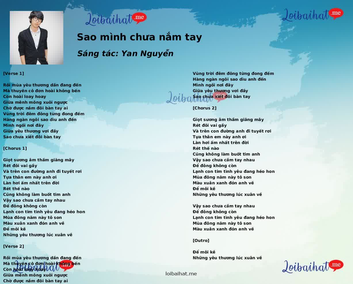 Sao mình chưa nắm tay