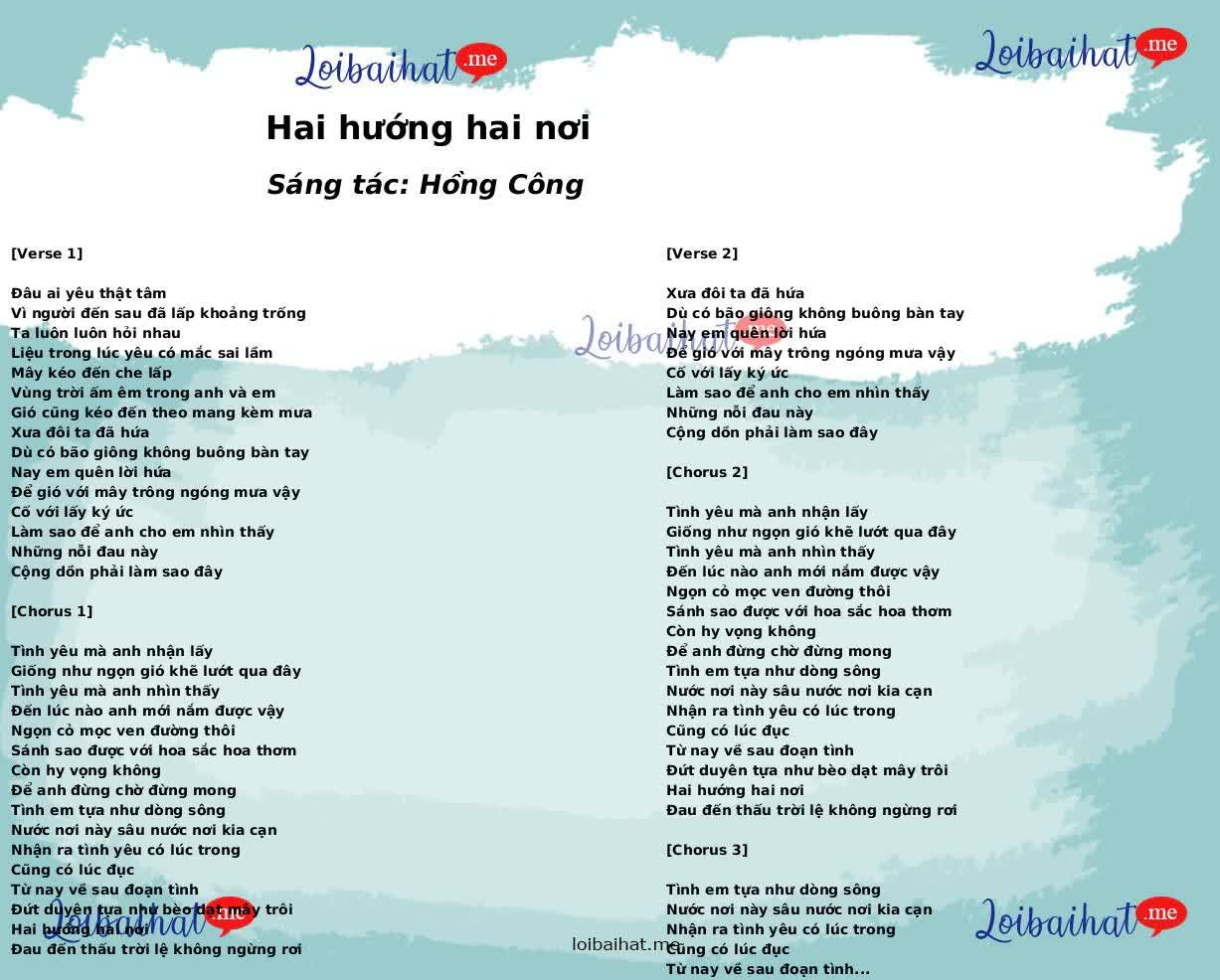 Hai hướng hai nơi