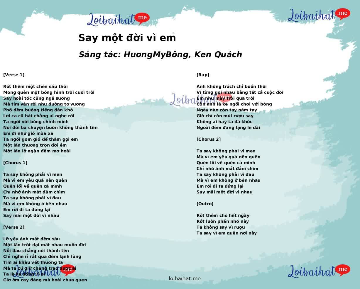 Say một đời vì em