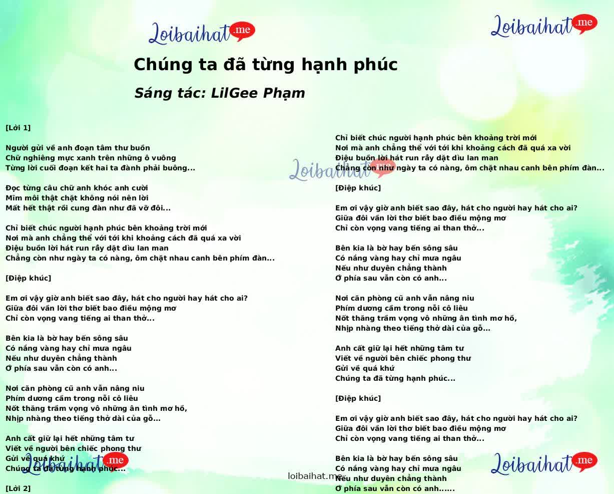 Chúng ta đã từng hạnh phúc