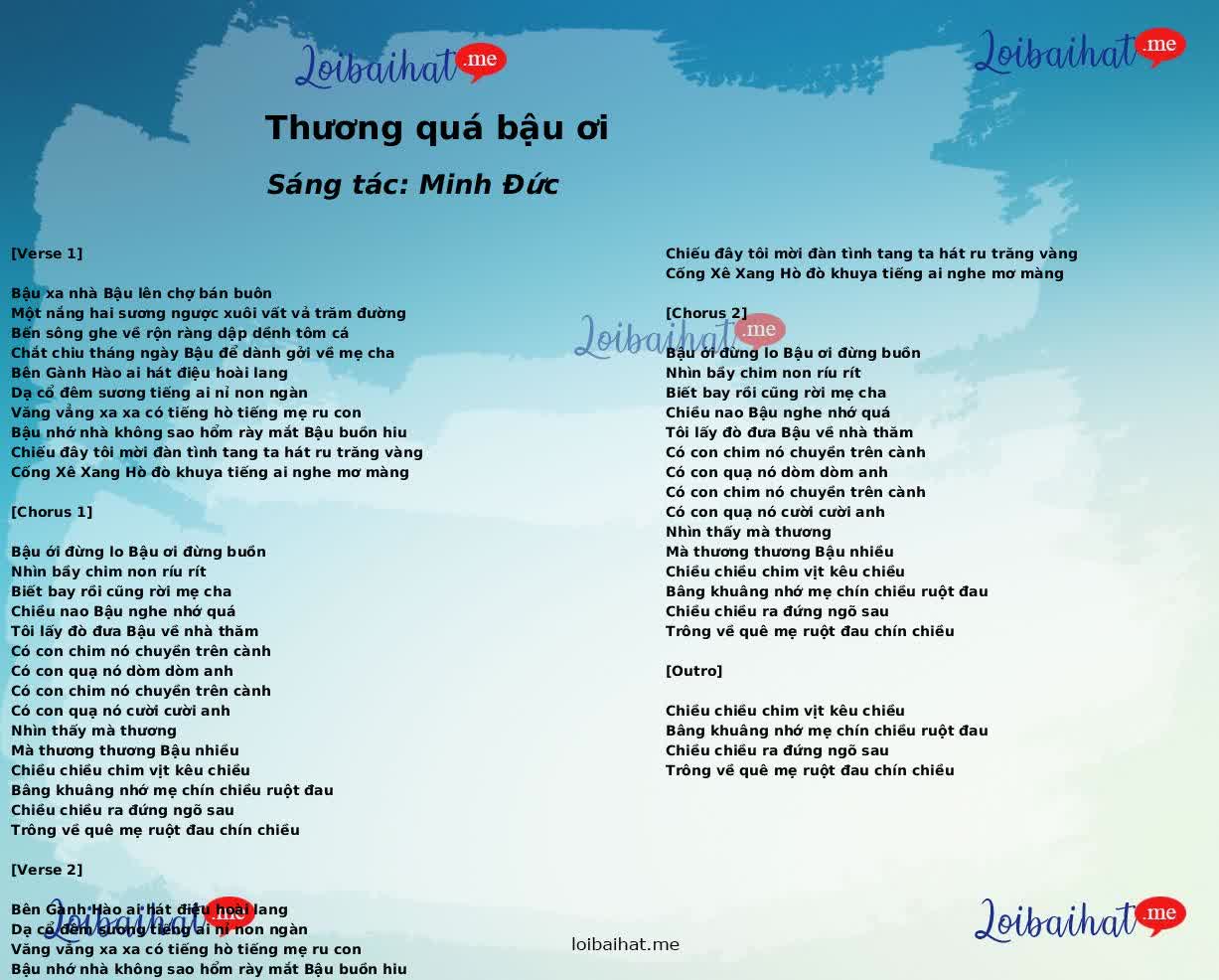 Thương quá bậu ơi