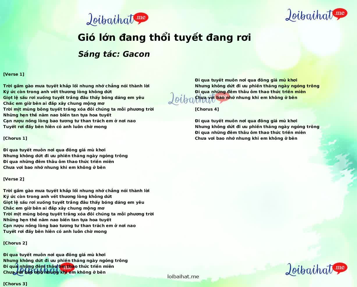 Gió lớn đang thổi tuyết đang rơi