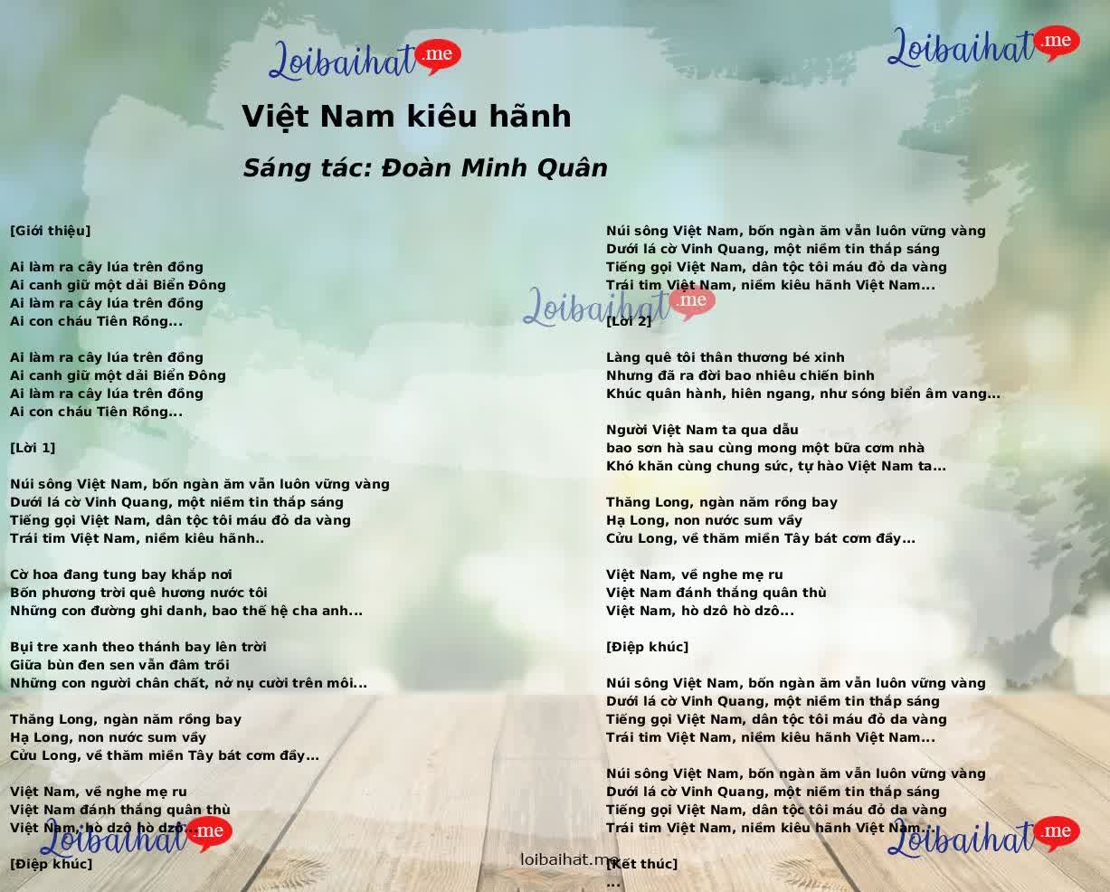 Việt Nam kiêu hãnh