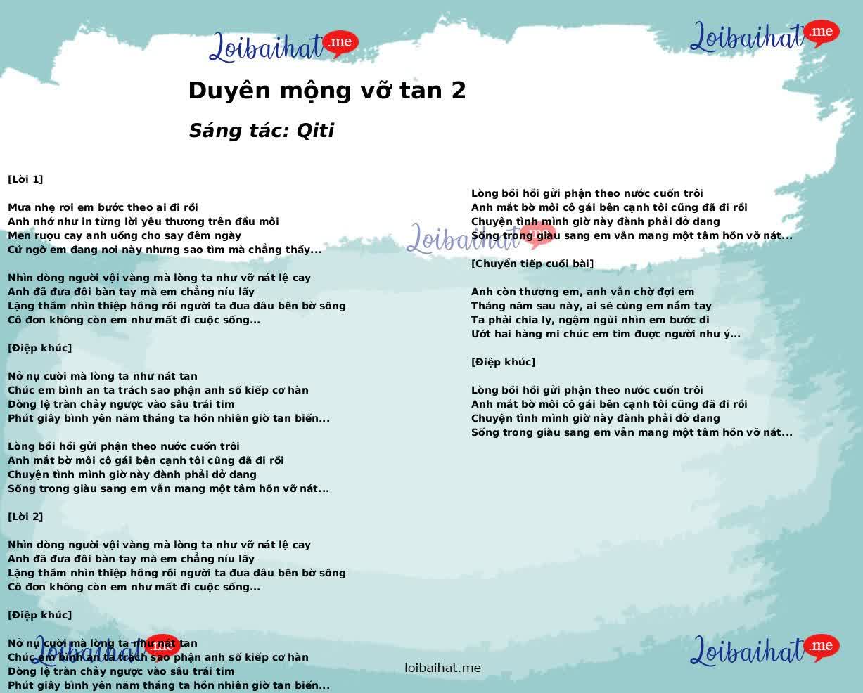 Duyên mộng vỡ tan 2