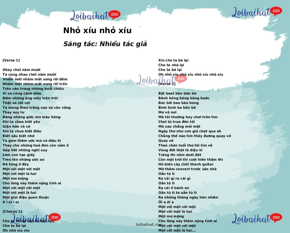 Nhỏ xíu nhỏ xíu