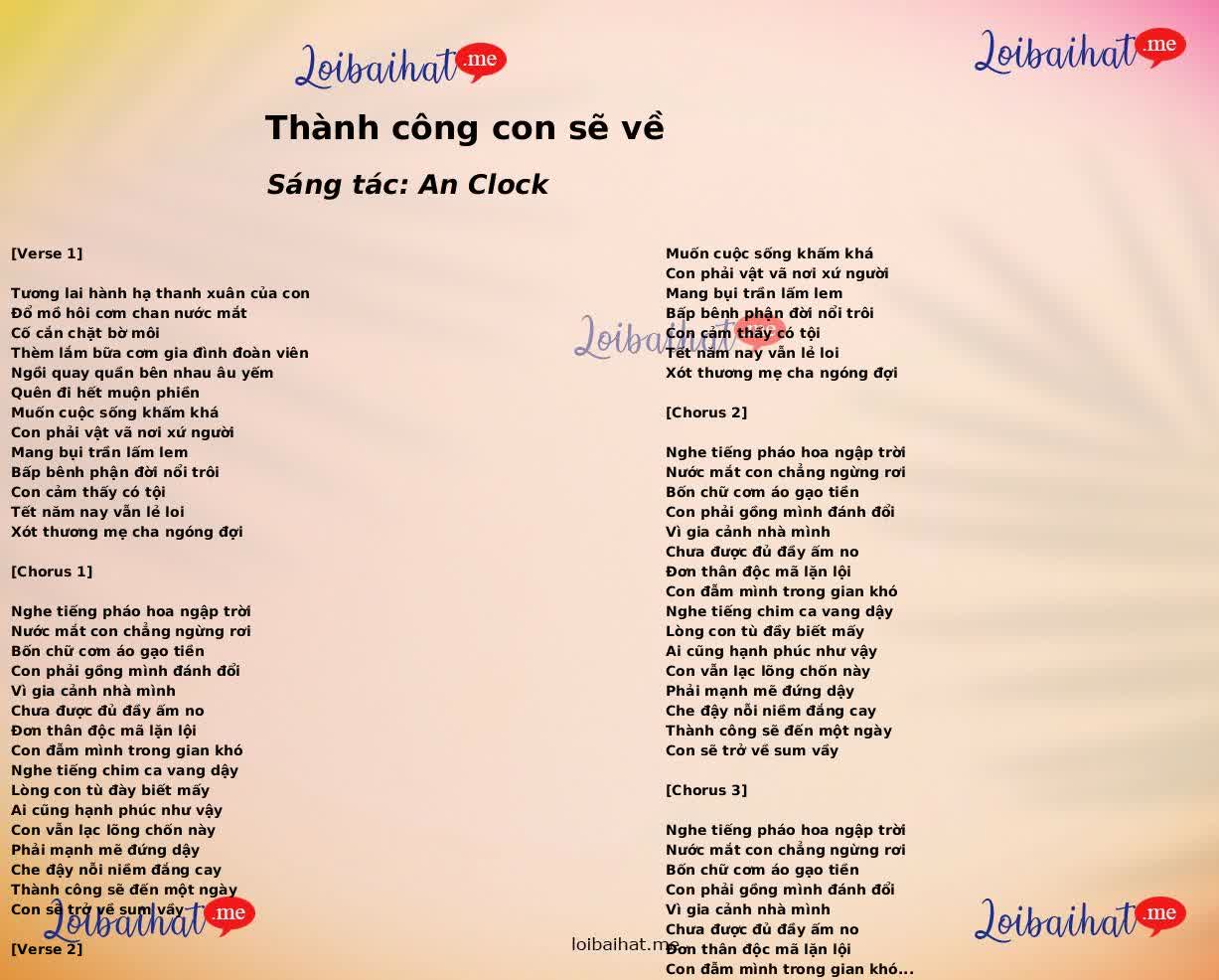 Thành công con sẽ về