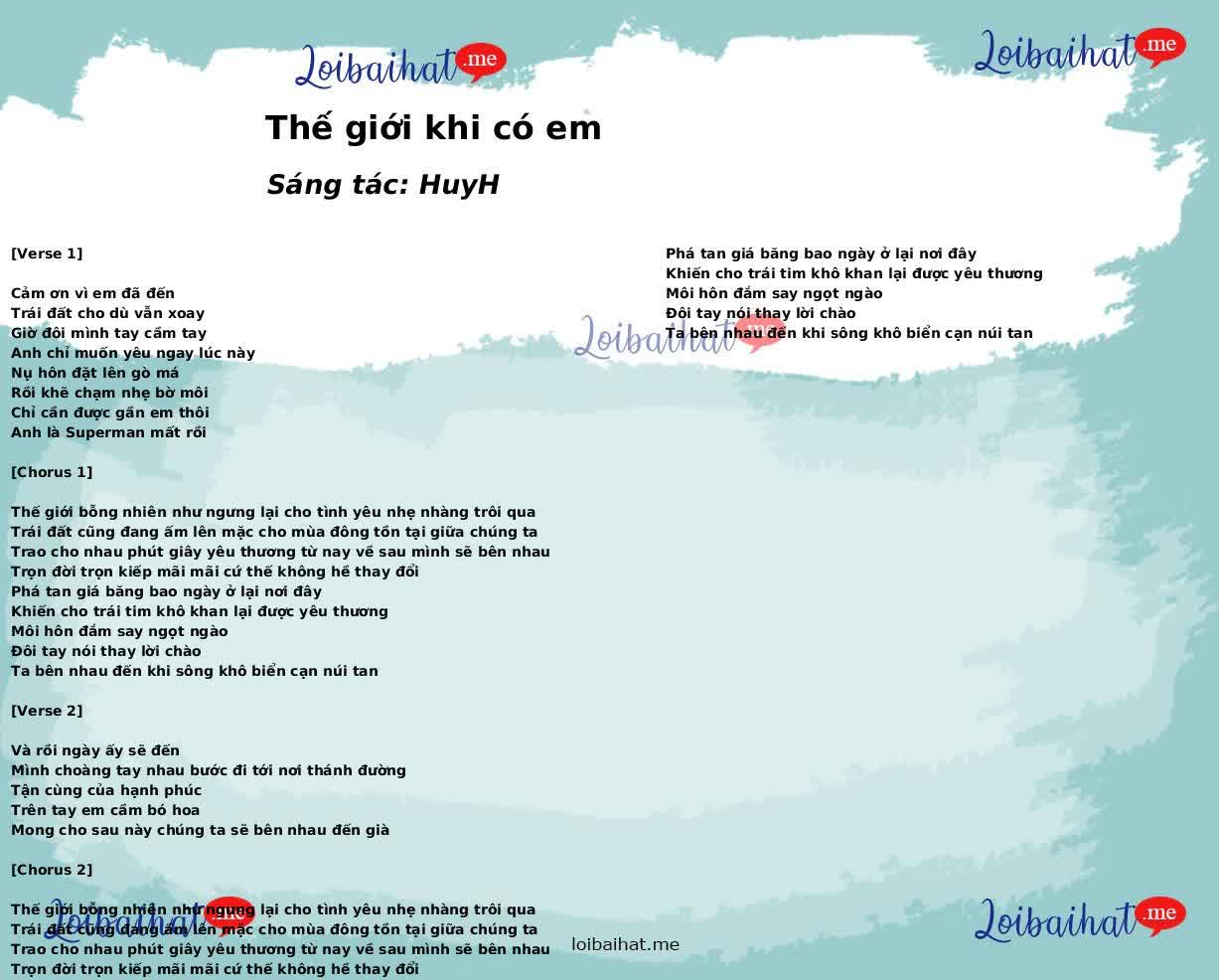 Thế giới khi có em