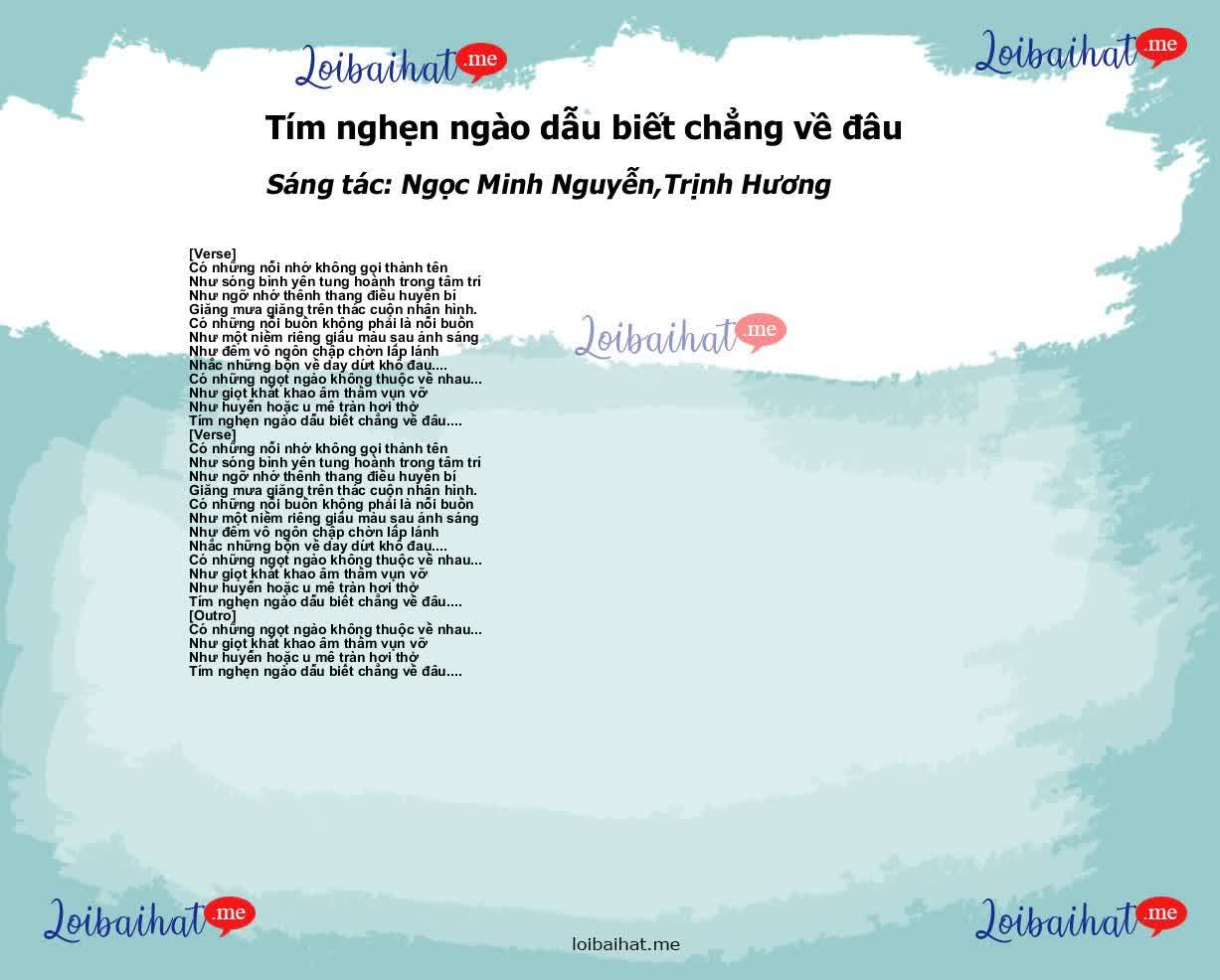 Tím nghẹn ngào dẫu biết chẳng về đâu