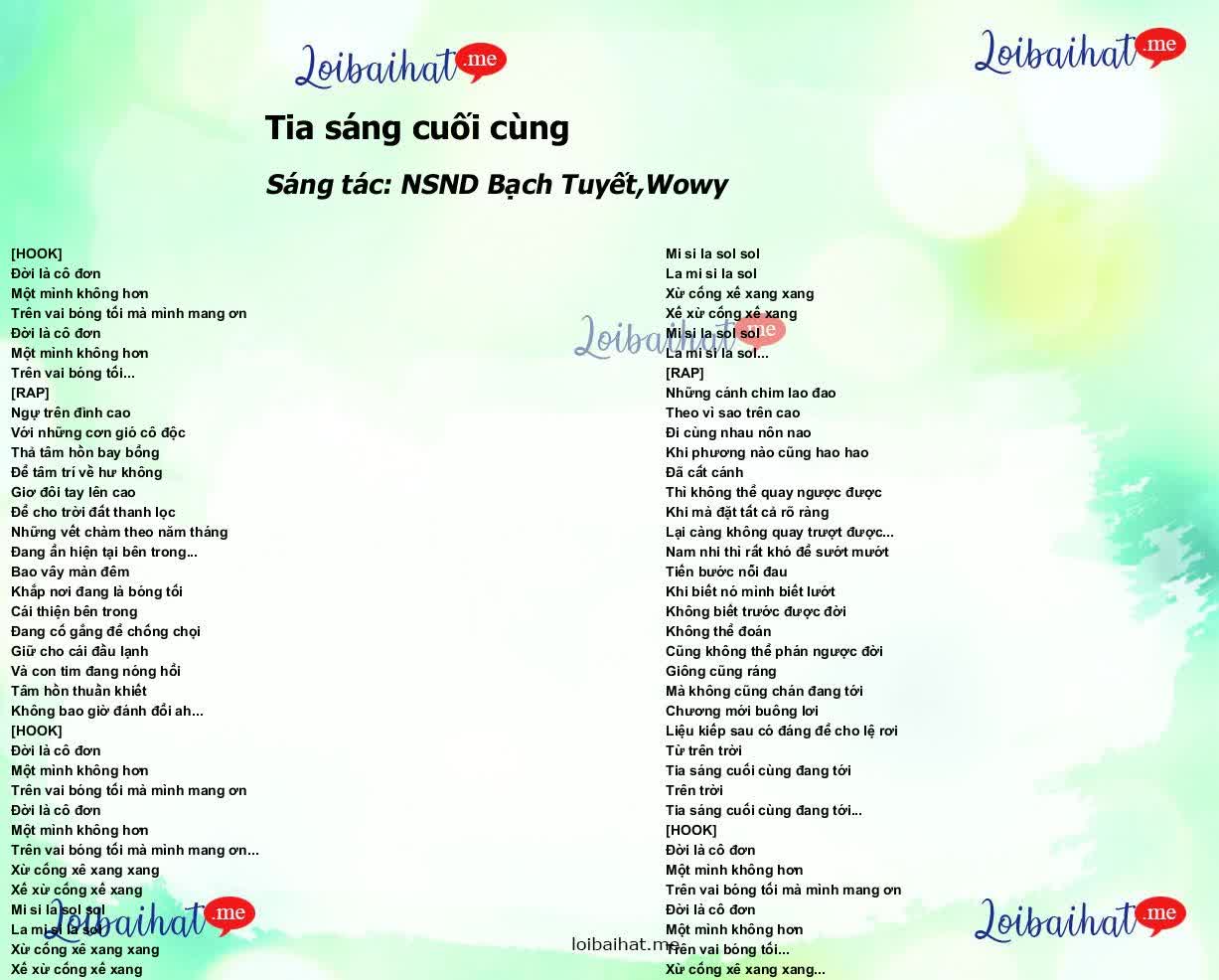 Tia sáng cuối cùng