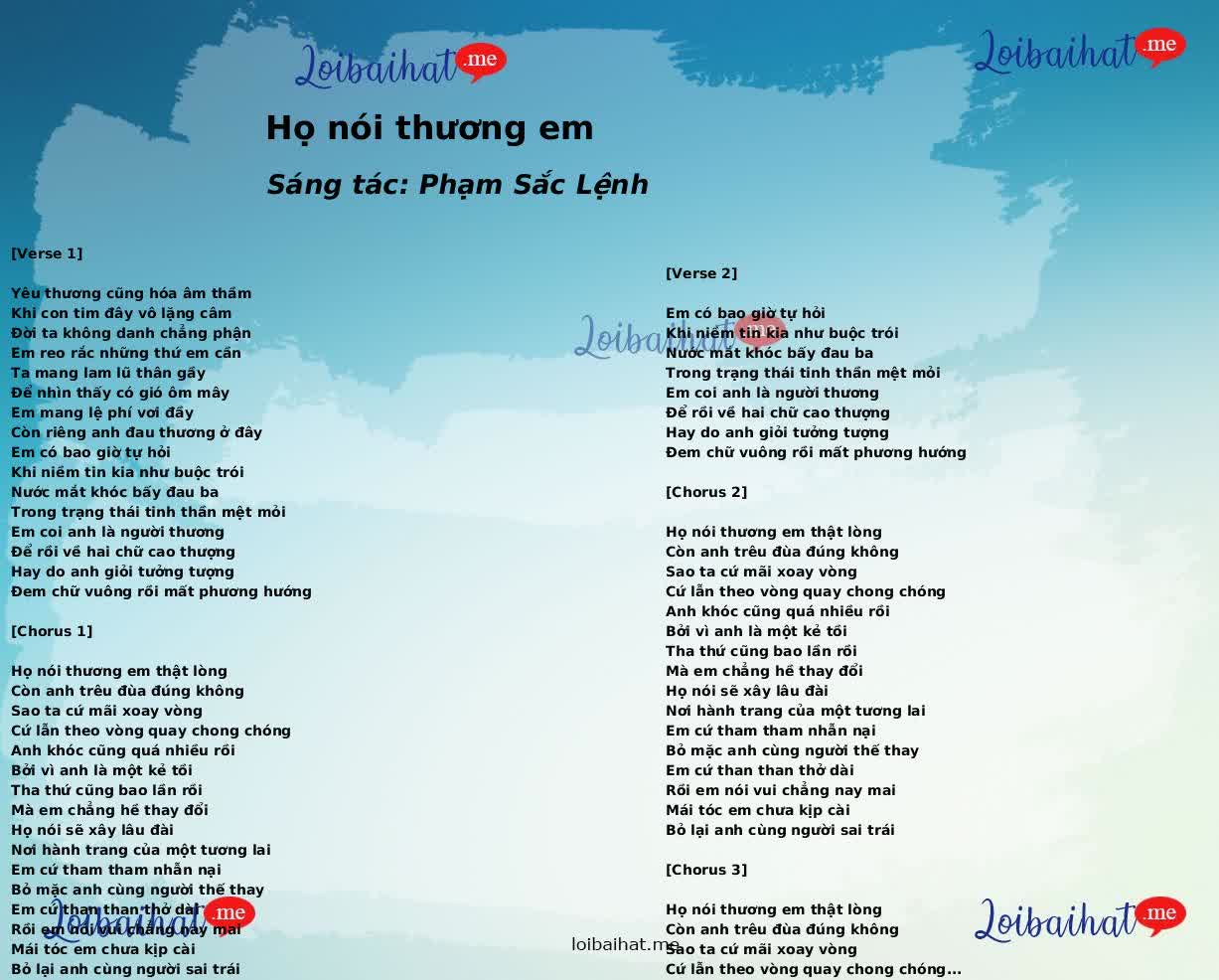 Họ nói thương em