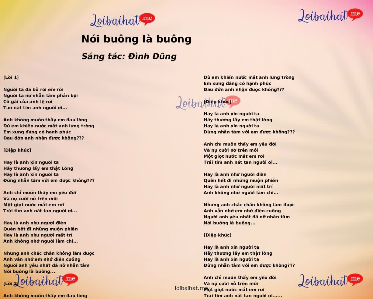 Nói buông là buông