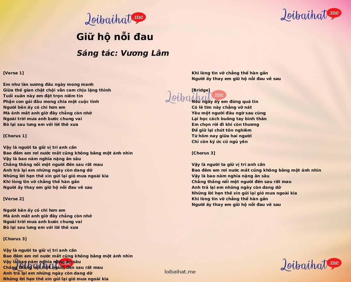Giữ hộ nỗi đau