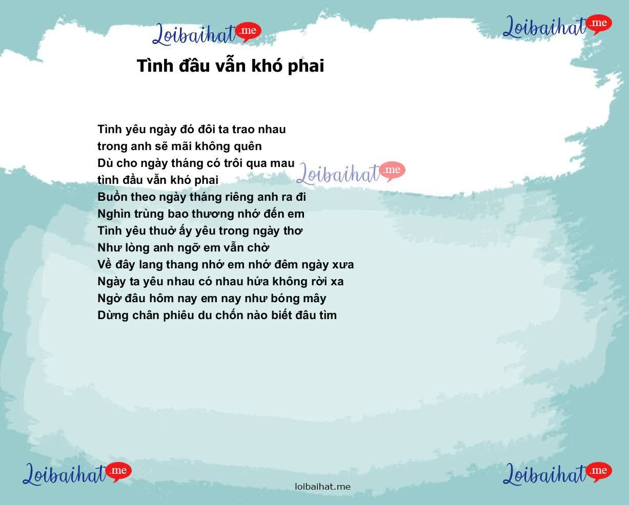 Tình đầu vẫn khó phai