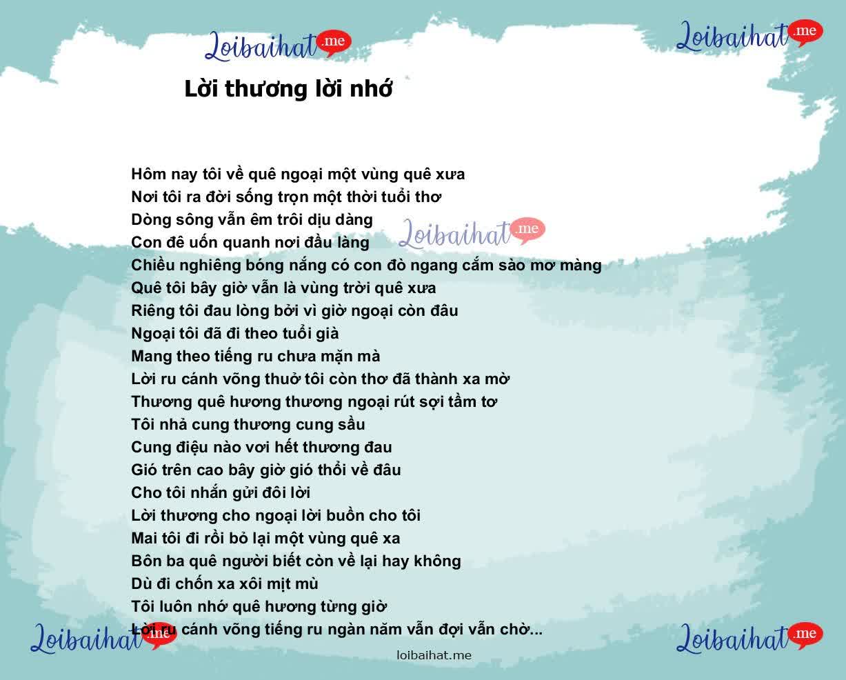 Lời thương lời nhớ