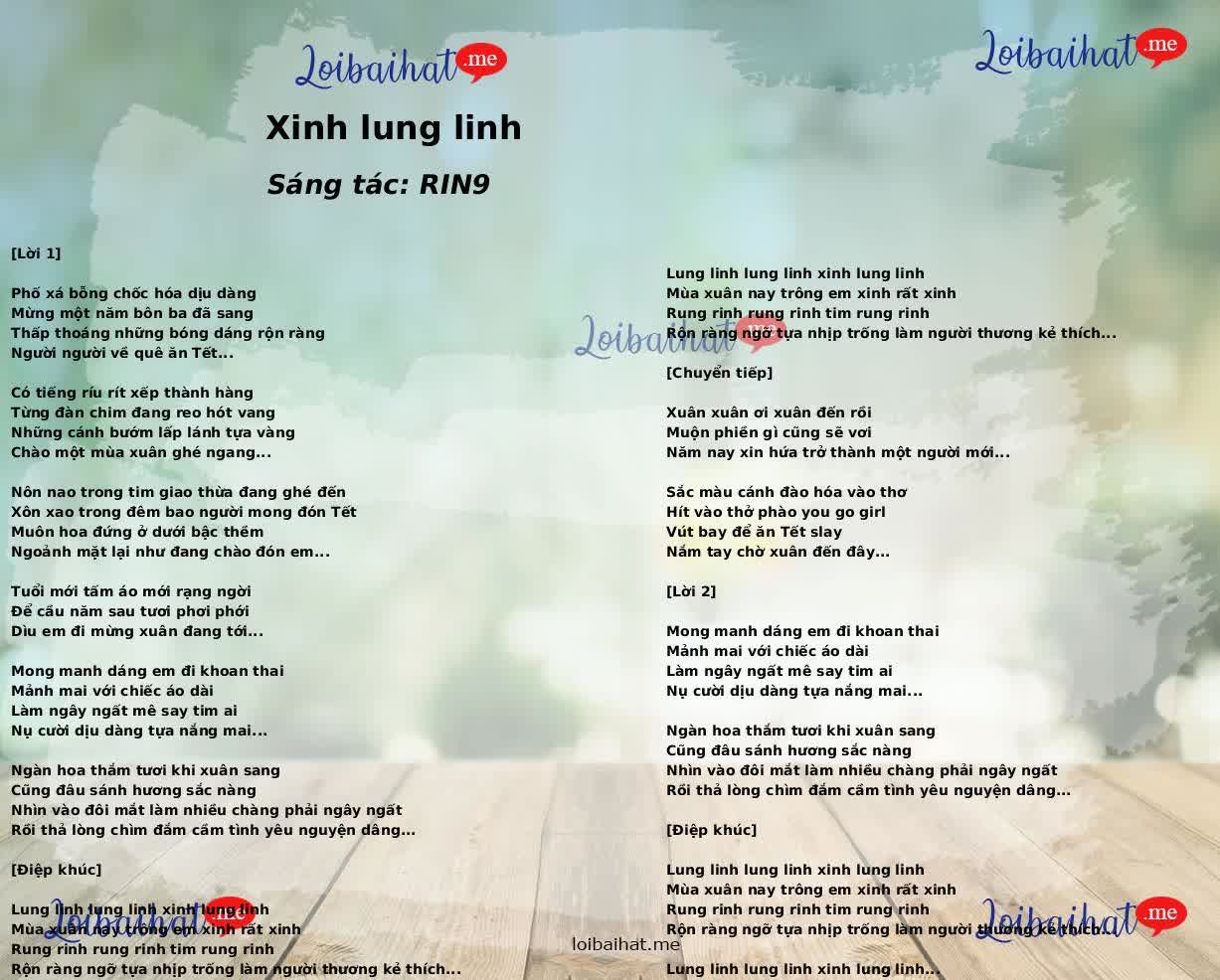 Xinh lung linh